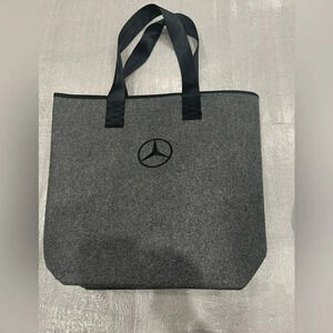 Mercedes Benz Embroidery Logo Gray Fabric Tote